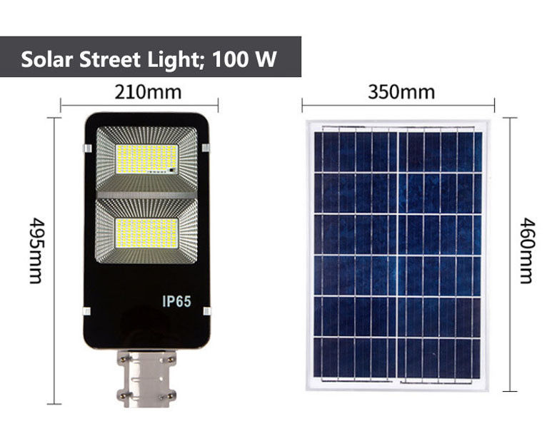 300W 400W IP65 Waterproof Aluminium Solar LED Street Light with Remote Control and Pole