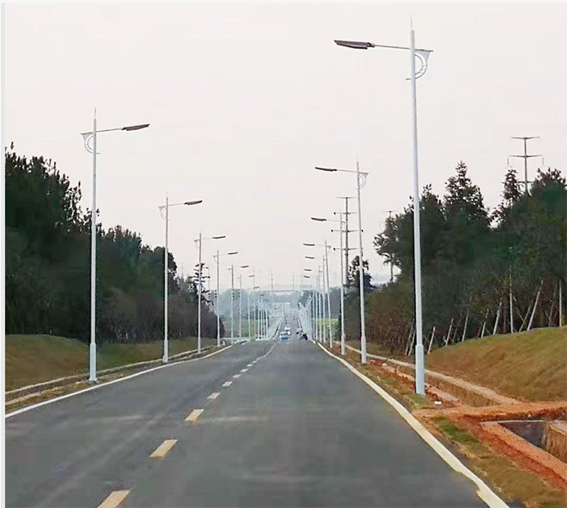 solar street lamp pole 3-12 meters single/double arm for outdoor lighting solutions